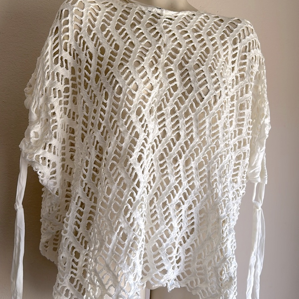 Zara poncho knit top One size tie sleeves